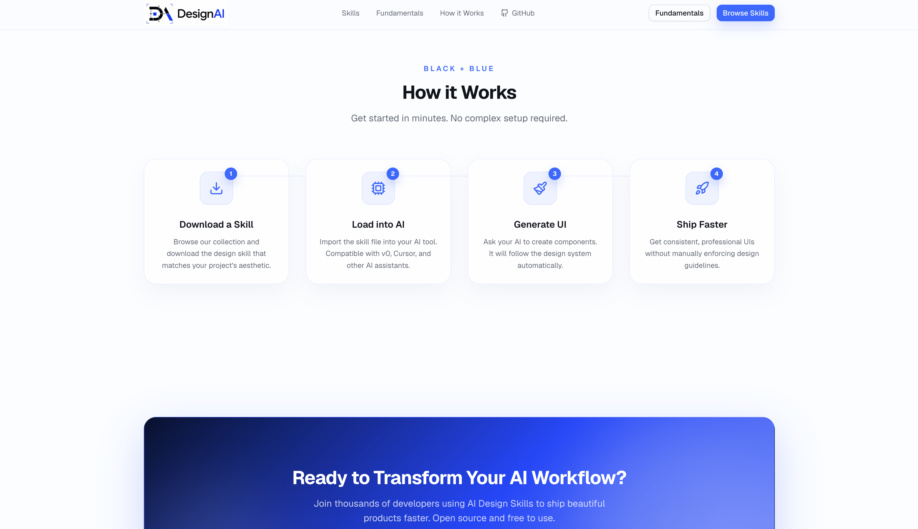 Workflow per scaricare una skill, caricarla in AI e generare UI coerenti